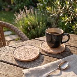 Χειροποίητα Πορσελάνινα Σουβέρ Floral Henna Σετ 2 Τεμαχίων | Anas Art Lab