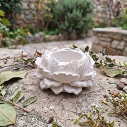 Χειροποίητο Πορσελάνινο Κηροπήγιο Λωτός | Anas Art Lab